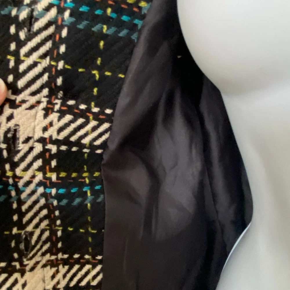 SOLD! Cejon Vest Capelet jacket layer piece houndstooth plaid new with tags Sz S - Picture 10 of 12